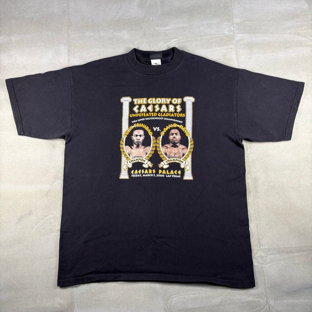 Vintage‎ 2000 Felix Trinidad vs David Reid Caesars Palace Boxing T Shirt USA XL